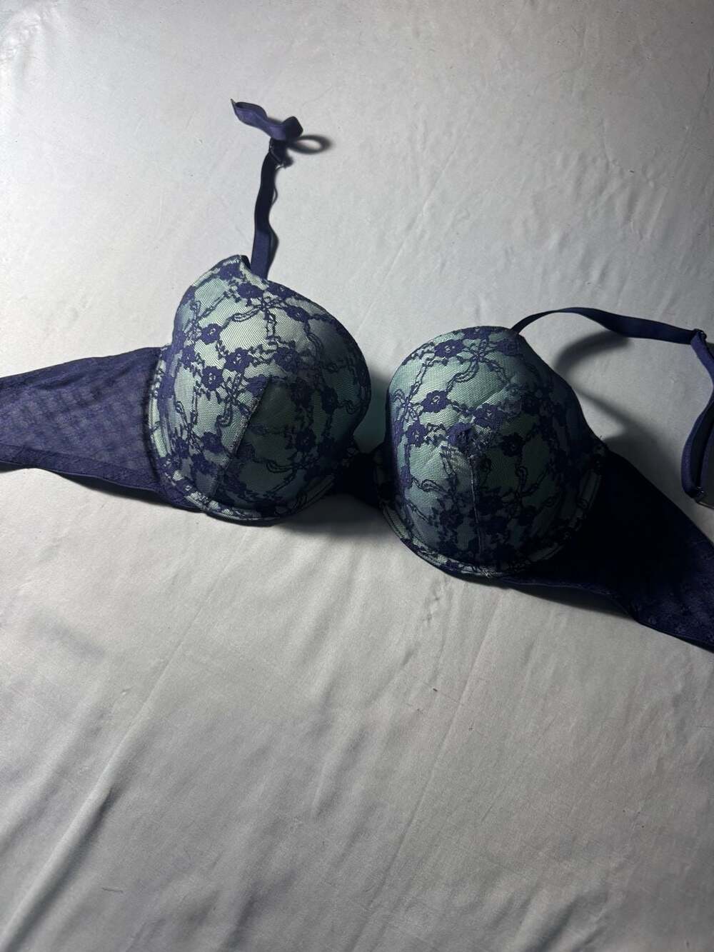 Victoria's Secret Lined Demi Bra Size 36DD Blue